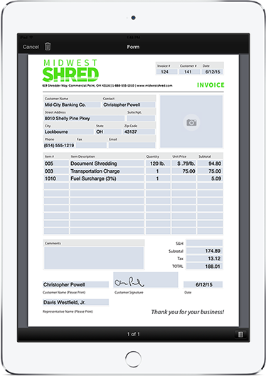 Example Routzy PDF form