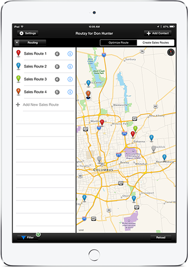 Multiple sales routes in Routzy