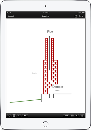 Routzy drawing screen on iPad Air 2