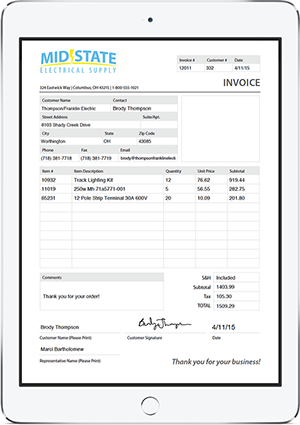 PDF Invoice generated in Routzy