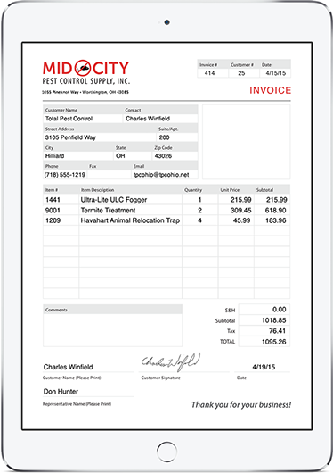 PDF form example in Routzy on iPad Air 2