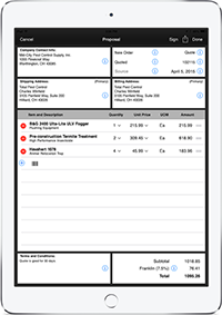 Routzy proposal screen on iPad Air 2