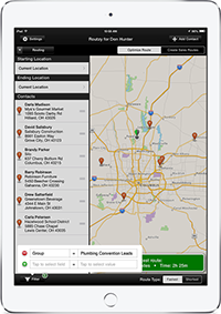 Routzy's routing feature shown on the iPad Air 2