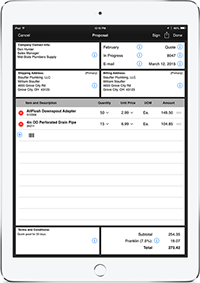 Routzy proposal screen being displayed on the iPad