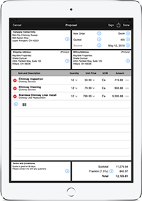 Routzy proposal screen on iPad Air 2