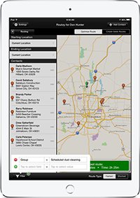 iPad Air 2 displaying the Routzy routing feature